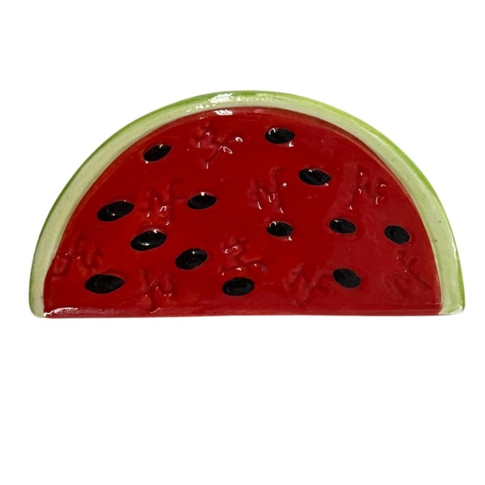 Nora Fleming Ceramic Watermelon Embossed Initials‎ Plate Charm
